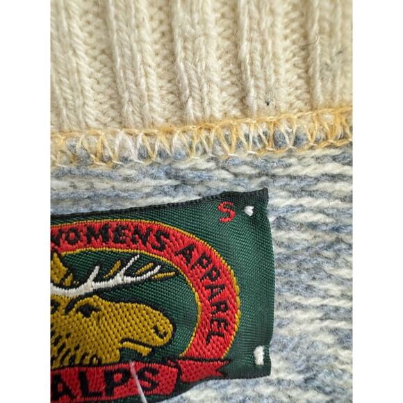 Vintage Alps Cardigan Sweater size Small Wool Blend Nordic Ivory Grandma - Picture 8 of 8